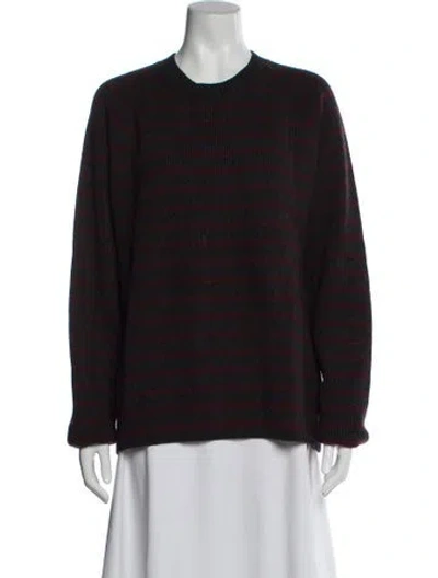 Pre-owned Vince Wool Striped Sweater In Burgundy