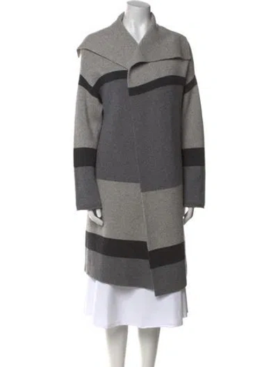 Pre-owned Vince Wool Striped Sweater In Gray