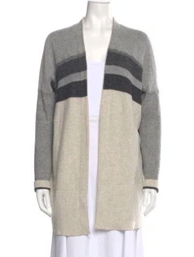 Pre-owned Vince Wool Striped Sweater In Gray