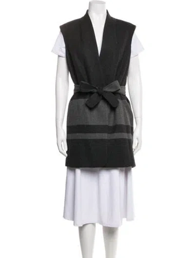 Pre-owned Vince Wool Striped Vest In Grey