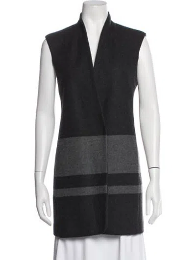 Pre-owned Vince Wool Striped Vest In Grey