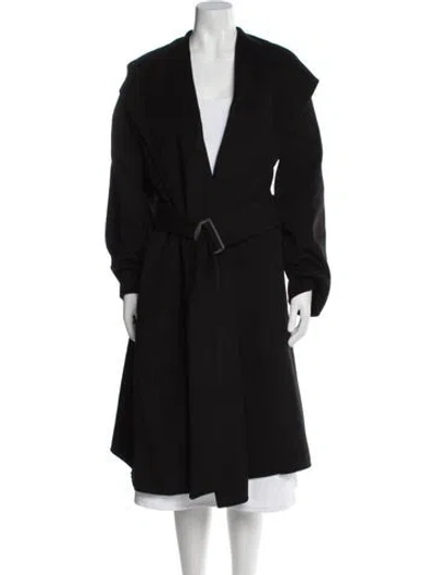 Pre-owned Vince Wool Trench Coat In Black