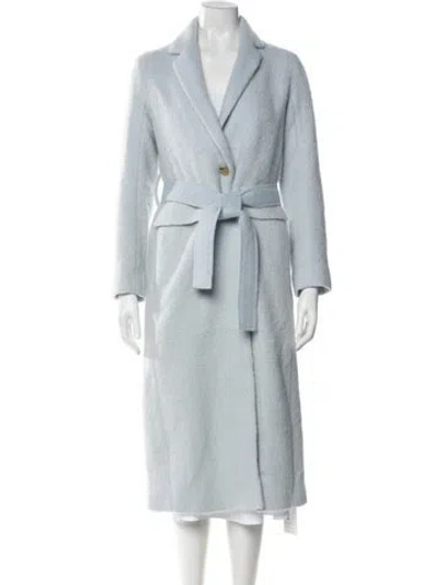 Pre-owned Vince Wool Trench Coat In Blue