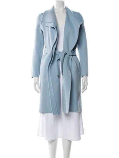 Pre-owned Vince Wool Trench Coat In Blue