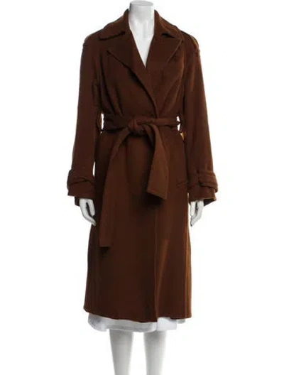 Pre-owned Vince Wool Trench Coat In Brown