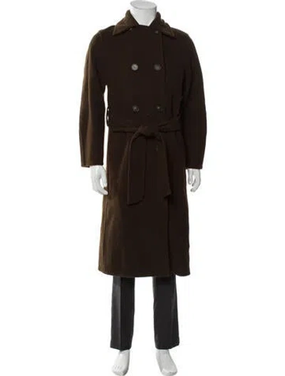 Pre-owned Vince Wool Trench Coat In Brown