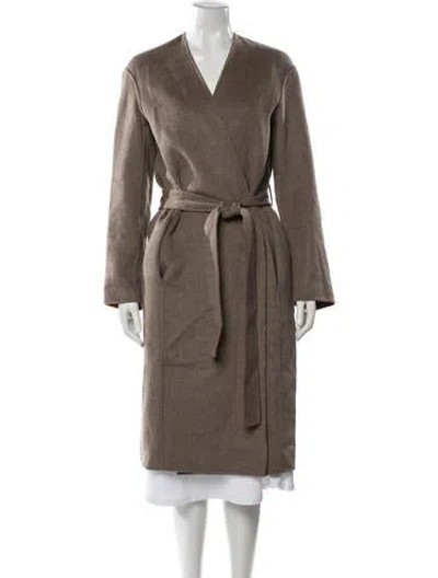Pre-owned Vince Wool Trench Coat In Brown