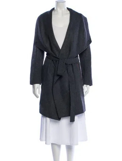 Pre-owned Vince Wool Trench Coat In Gray