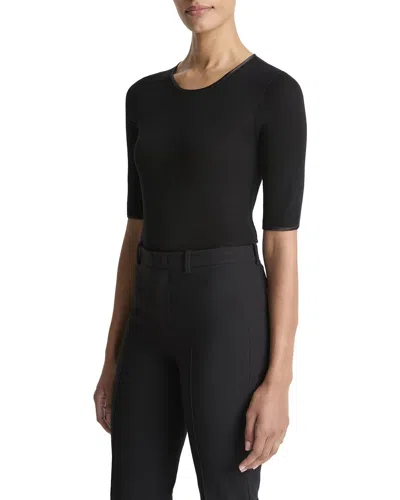 Vince Wool T-shirt In Black