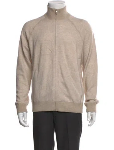 Pre-owned Vince Wool Turtleneck Cardigan In Neutral