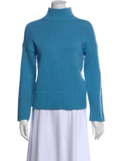 Pre-owned Vince Wool Turtleneck Sweater In Blue