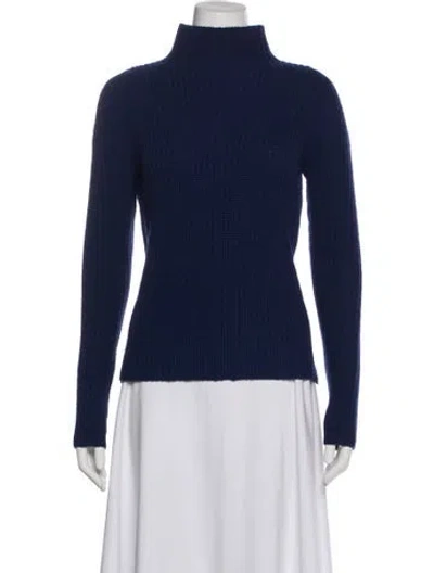 Pre-owned Vince Wool Turtleneck Sweater In Blue