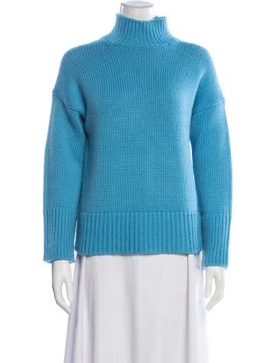 Pre-owned Vince Wool Turtleneck Sweater In Blue