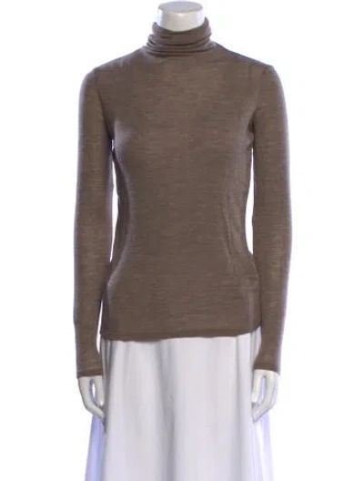 Pre-owned Vince Wool Turtleneck Sweater In Brown