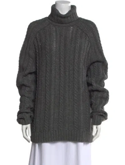 Pre-owned Vince Wool Turtleneck Sweater In Gray