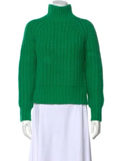 Pre-owned Vince Wool Turtleneck Sweater In Green
