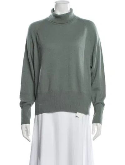 Pre-owned Vince Wool Turtleneck Sweater In Green