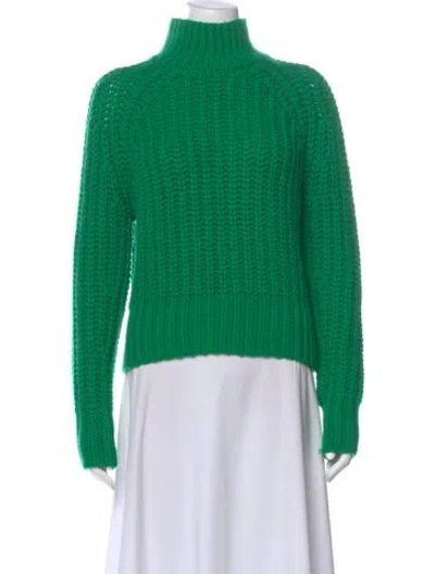 Pre-owned Vince Wool Turtleneck Sweater In Green