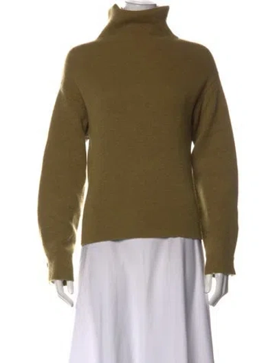 Pre-owned Vince Wool Turtleneck Sweater In Green