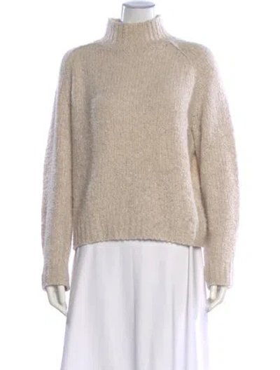 Pre-owned Vince Wool Turtleneck Sweater In Neutral
