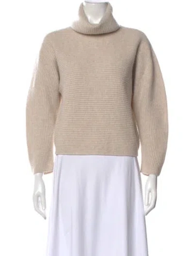 Pre-owned Vince Wool Turtleneck Sweater In Neutral