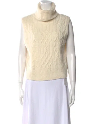Pre-owned Vince Wool Turtleneck Sweater In Neutral