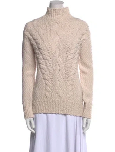 Pre-owned Vince Wool Turtleneck Sweater In Neutral