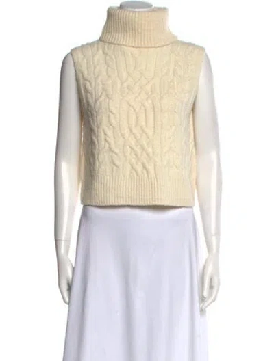 Pre-owned Vince Wool Turtleneck Sweater In Neutral