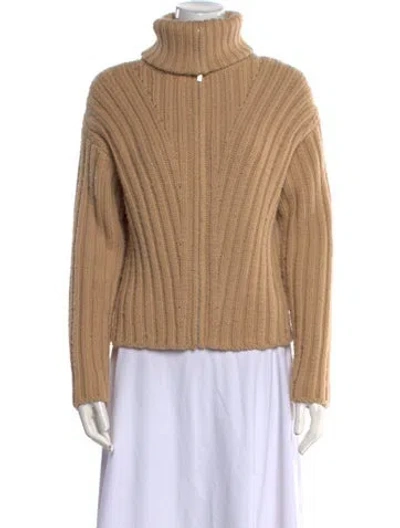 Pre-owned Vince Wool Turtleneck Sweater In Neutral