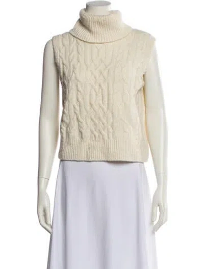 Pre-owned Vince Wool Turtleneck Sweater In Neutral