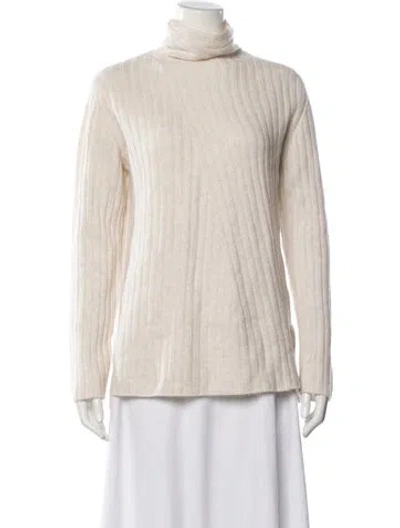 Pre-owned Vince Wool Turtleneck Sweater In Neutral