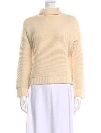 Pre-owned Vince Wool Turtleneck Sweater In Neutral