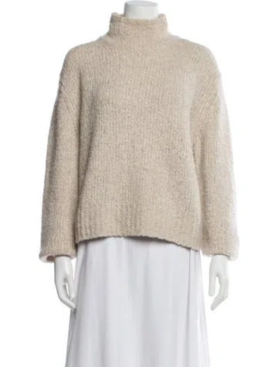 Pre-owned Vince Wool Turtleneck Sweater In Neutral