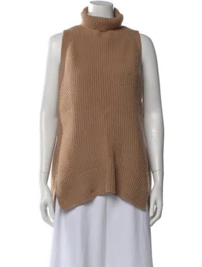 Pre-owned Vince Wool Turtleneck Sweater In Neutral
