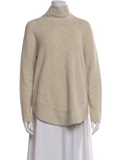 Pre-owned Vince Wool Turtleneck Sweater In Neutral