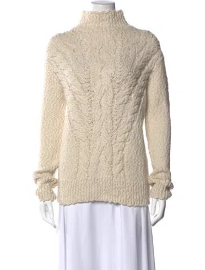 Pre-owned Vince Wool Turtleneck Sweater In Neutral