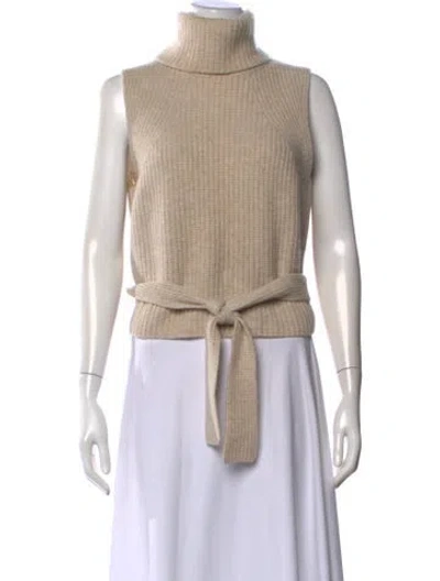 Pre-owned Vince Wool Turtleneck Sweater In Neutral