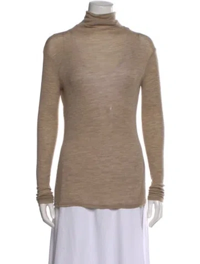Pre-owned Vince Wool Turtleneck Sweater In Neutral