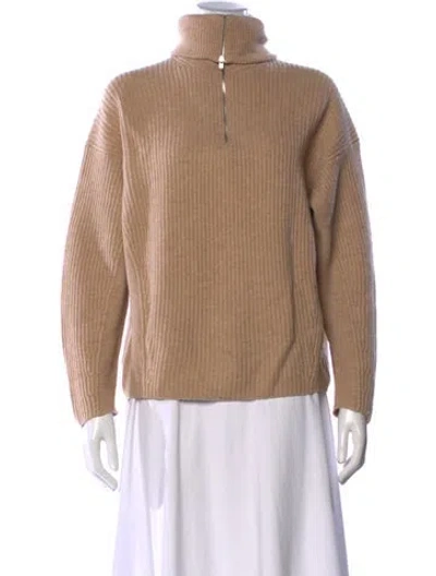 Pre-owned Vince Wool Turtleneck Sweater In Neutral