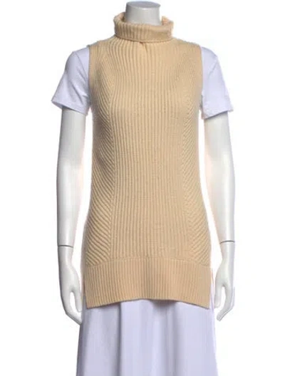 Pre-owned Vince Wool Turtleneck Sweater In Neutral