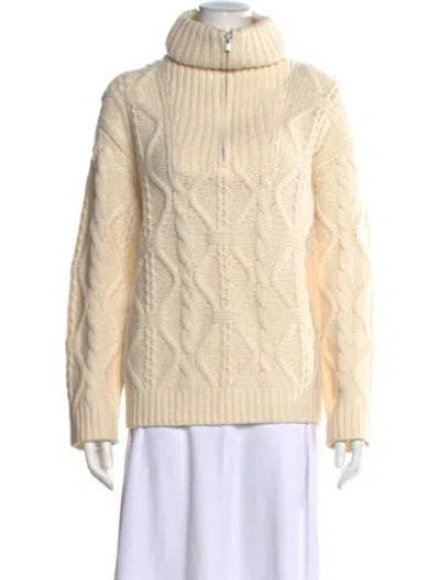 Pre-owned Vince Wool Turtleneck Sweater In Neutral