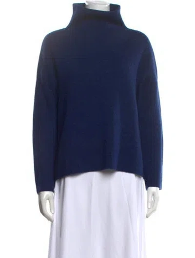 Pre-owned Vince Wool Turtleneck Sweater W/ Tags In Blue