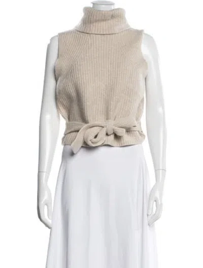Pre-owned Vince Wool Turtleneck Sweater W/ Tags In Neutral
