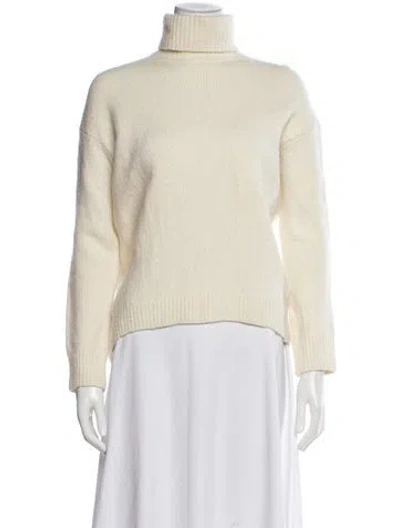 Pre-owned Vince Wool Turtleneck Sweater In White