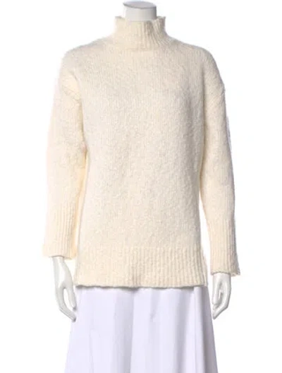 Pre-owned Vince Wool Turtleneck Sweater In White