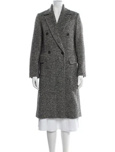 Pre-owned Vince Wool Tweed Pattern Coat In Gray