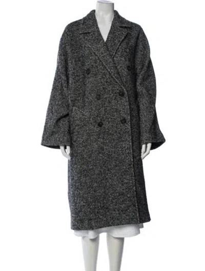 Pre-owned Vince Wool Tweed Pattern Coat In Grey