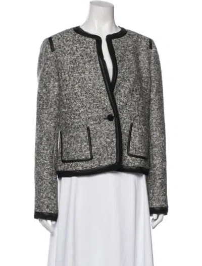 Pre-owned Vince Wool Tweed Pattern Jacket In Black