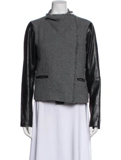 Pre-owned Vince Wool Tweed Pattern Jacket In Gray