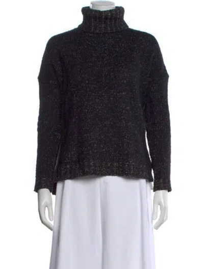 Pre-owned Vince Wool Tweed Pattern Sweater In Black